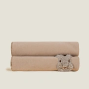 Плед Frati SWEET RABBIT BEIGE, бежевый, аппликация заяц 130x160, вискоза 30% полиэстер 70%, 600г