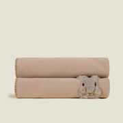 Плед Frati SWEET RABBIT BEIGE, бежевый, аппликация заяц 130x160, вискоза 30% полиэстер 70%, 600г