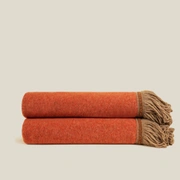 Плед SOFT BAMBOO APRICOT с тесьмой BRIGITTE, оранжевый, 160х200, бамбук 40% полиэстер 60%, 820г