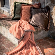 Плед Frati SOFT BAMBOO APRICOT с тесьмой Coco, оранжевый, 160х200, бамбук 40% полиэстер 60%, 910г