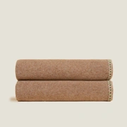 Плед Frati SOFT BAMBOO BISCOTTO с тесьмой Coco, желто-коричневый, 160х200, бамбук 40% полиэстер 60%