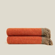 Плед Frati SOFT BAMBOO APRICOT с тесьмой ROUSSEAU, оранжевый, 160х200, бамбук 40% полиэстер 60%, 900
