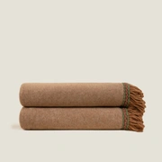 Плед Frati SOFT BAMBOO BISCOTTO с тесьмой Matisse, желто-коричневый, 160х200, бамбук 40% полиэстер 6