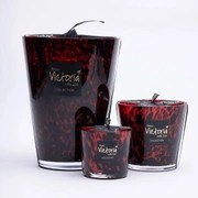 Свеча ароматическая Victoria with Love Dots red 400гр, выдувное стекло
