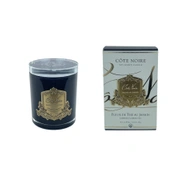 FLEUR DE THE AU JASMINСвеча 450 гр , черный стаканчик, золотой декор ВхШхД 16х10,5х10,5 см время
