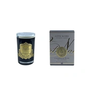 Свеча CHAMPAGNE ROSE 75 гр, черный стаканчик, золотой декор, 11х7,5х7,5см соевый воск, время
