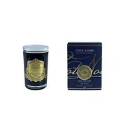 Свеча EAU DE VIE75 гр, черный стаканчик, золотой декор, ВхШхД 11х7,5х7,5см соевый воск, время горе