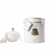 White Round Art Deco Свеча 300 гр, кисточка ароматизированная, спрей 5 мл для кисточки, соевый воск
