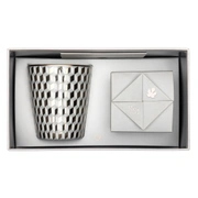 TOMETO GRIS PLATINE Свеча парфюмированная, лиможский фарфор с платиновым декором, серый, 200 г, пода