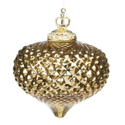GLSS ЗD NET JEWEL САР ONION ORN GLD Стеклянное украшение луковка золото 10 см
