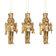 METALL.NUTCRACKER ORN ASS/3 GLD Щелкунчики золотые 12,5 см (3шт набор)