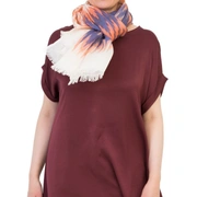 VOYAGE CORAIL Шаль Voyage Corail 100/200 коралловый синий на белом, 85% хлопок 15% шелк