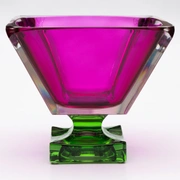 ANGLE 01Ваза, розовый с зеленым, 23X23 выс 20, стекло