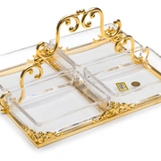 Менажница Cre Art RELISH DISH, 30х20хH20, стекло, позолота 24 карат