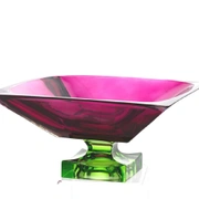 ANGLE 02Ваза, розовый с зеленым, 30х30 выс 15см, стекло