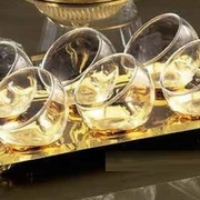 Набор для закусок Cre Art, золото 24к, стекло, 32,5X16