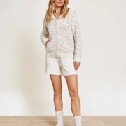 Толстовка Barefoot Dreams CC BITW ZIP, застежка молния, цвет кремово-бежевый, трикотаж, 100% полиэс