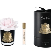 Бутон розы диффузор ROSE pink, черная ваза, 1 спрей 5мл ВхШхД 13,5
