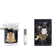 Роза-диффузор FRENCH ROSE ivory слоновая кость, черная ваза, 1 спрей 10мл