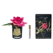 Роза-диффузор FRENCH ROSE MAGENTA, ярко-розовый черная ваза, 1 спрей 10мл