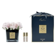 SQUARE 9 ROSE french pink blackБукет 9 роз, цвет розовый, квадратная черная ваза