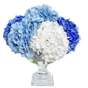 Provence Hydrangea BouquetБукет гортензий, голубой, 2 спрея по 10 мл, H.35 серебряный декор