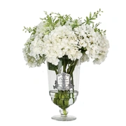 Букет гортензий Grand summer hydrangeas, белый, 2 спрея по 10 мл , серебряный декор