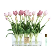 Тюльпаны Oval Tulips Pink, овальная ваза , розовый, 1 спрей 10 мл, аромат Belle Epoque