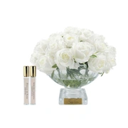 CENTERPIECE ROSE BUDS Букет из бутонов роз, белый, золотой декор, 2 спрея по 10 мл