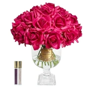 VERSAILLES ROSE BOUQUET Букет роз, ярко-розовый, 2 спрея по 10 мл , золотой декор 40хН44см