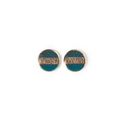 TARA 6 mm Серьги-гвоздики, кожа, латунь, позолотаДиаметр 6 мм