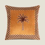 Подушка Frati EXOTIC PALM оранжевый 50х50, велюр, полиэстер