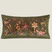 Подушка Frati FLORAL GREEN, зеленый, 30х60, велюр, полиэстер