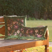 Подушка Frati FLORAL GREEN, зеленый, 50х50, велюр, полиэстер
