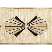 ART DECO LINEN RIBBON Лента лен с вышивкой ар деко кремовый ширина10 см длина 5 м