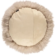 Tibetan Warm SandПодушка, цвет темно-бежевый, мех тибетской козы круглая d48