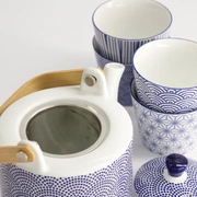 Набор Nippon Blue чайник 0,8 л + 4 чашки 180мл, фарфор