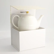 Чайник Nippon White Gold 24x16,5см, 1300мл, рисунок Lines, фарфор