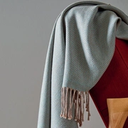 Плед COSY celadon бирюзовый 130/170 шерсть меринос, 220 г/м2