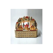 Wooden calendar villageМузыкальная шкатулка 50,5 x 35 x 45,5 с подсветкой сверху, дерево, 24 ящика