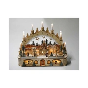 Wooden calendar villageМузыкальная шкатулка 50,5 x 35 x 45,5 с подсветкой сверху, дерево, 24 ящика
