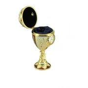 Faberge egg yellow Музыкальная шкатулка ЯйцоФаберже с часами, Ø6x13 , золото, металл, мелодия "К Э