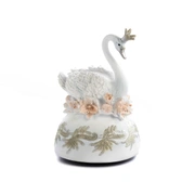 SWAN/MAGNOLIA MUS.BOX ТТ WH/PNK Музыкальная шкатулка с лебедем и цветком магнолии белая с розовым 15