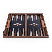 BACKGAMMON Нарды с боковыми стойками, 48x30 см, рисунок венге + дуб, ручная работа,