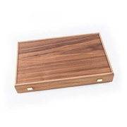 BACKGAMMON Нарды с боковыми стойками, 48х30см, американский орех, фон черный, рисунок орех+серый