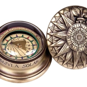Солнечный компас Hemisferium Solar Compass диам 8,5 Н 4,5 см, бронза