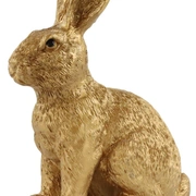 Заяц , золотой BUSY BUNNY 11x8x16см полирезин