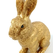 Заяц , золотой BUSY BUNNY 11x8x16см полирезин