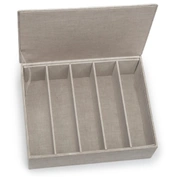 CUTLERY BOX Коробка для столовых приборов, 33/26/H.10 картон, лен с вышивкой