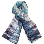 STRIPES Шаль ,синие полосы, 45/160 шелк